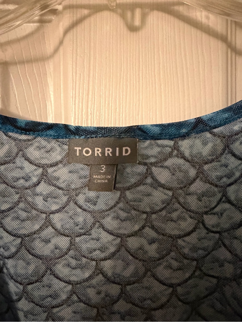 Torrid Teal Mermaid Print V-neck Swim Cover Up - Picture 2 of 2